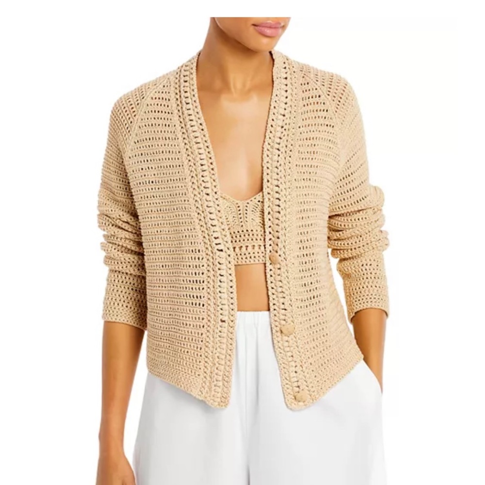Vince Crochet Cardigan Sweater